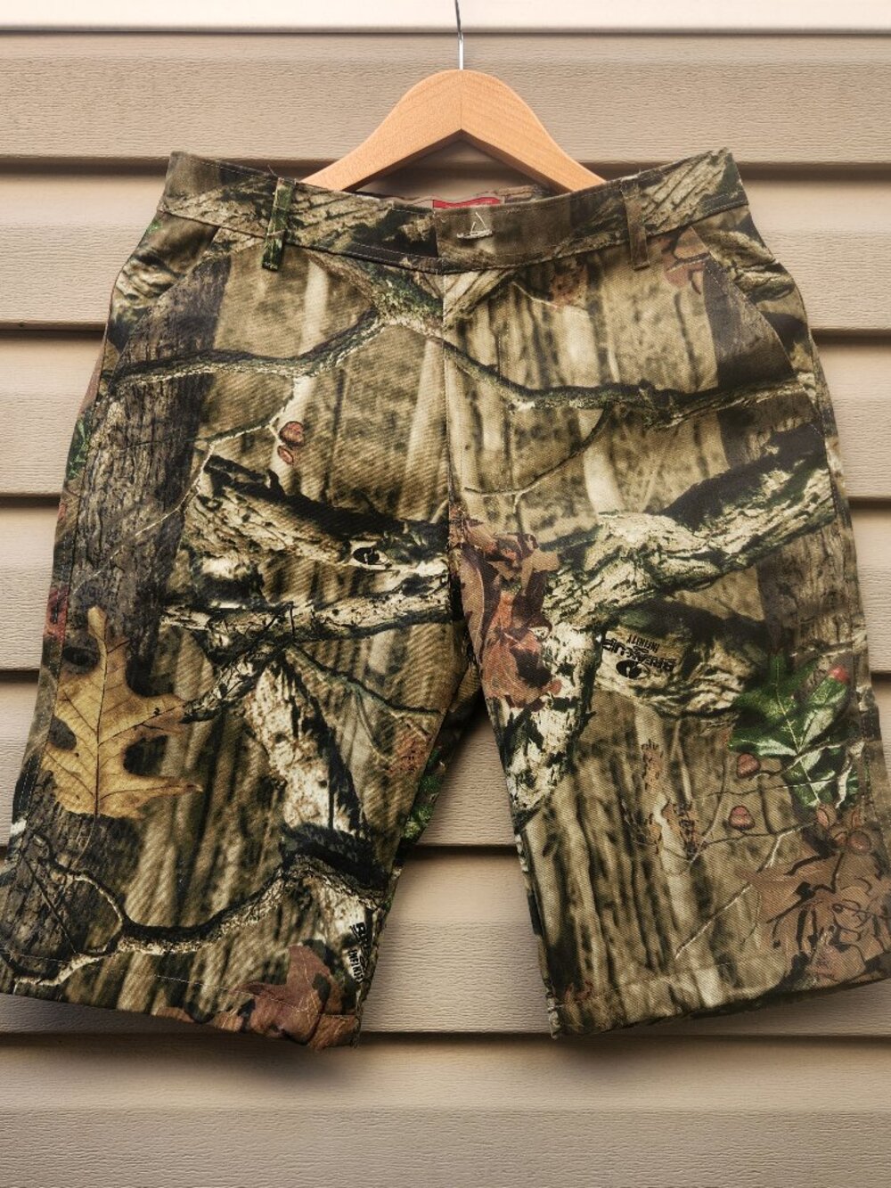 Vintage Mossy Oak Camouflage Hunting Shorts Green/Olive Mens Size 30